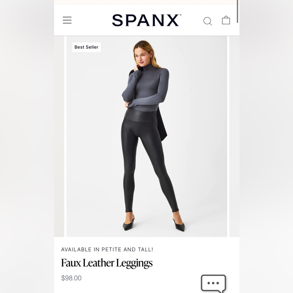 Spanx Faux leather legging. Petite, size Medium.